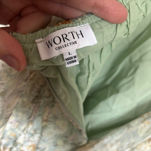 Worth Collective Melody Maxi Dress with Pleats and Bow Detail in Sage Floral (L) - Picture 8 of 8